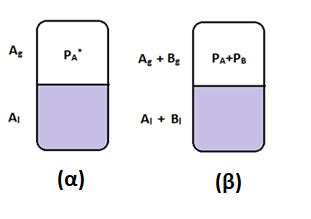 28 και P και της ολικής τάσης των ατμών P ολ, από το γραμμομοριακό κλάσμα του συστατικού Β.