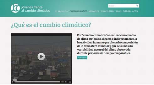 AULARIA REVISTA DIGITAL DE COMUNICACIÓN IMAGEN 11: Parte superior de la página dedicada al fenómeno del cambio climático en la Web «Jóvenes frente al cambio climático» IMAGEN 12: Parte inferior de la