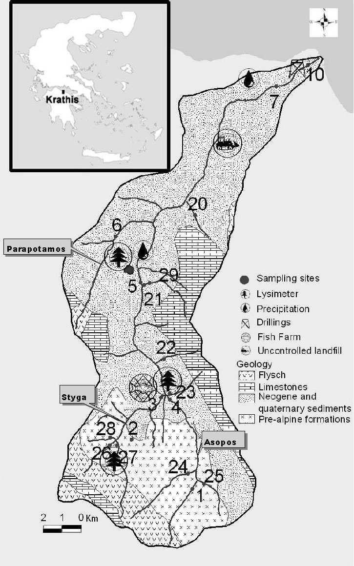 Factors controlling N/P ratio variations P-retention and N-leaching/mineralization in river sediments cause a downstream N/P increase The pristine Krathis-river µg/l 25 2 15 1 TinN P-PO4*1 TinN/P-PO4