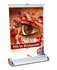 Stands Displays - Βanner Stands Σύστημα Προβολής Banner "Mini" Συγκεντρώνει την προσοχή σε κάθε ταμείο ή πάγκο πωλήσεων.