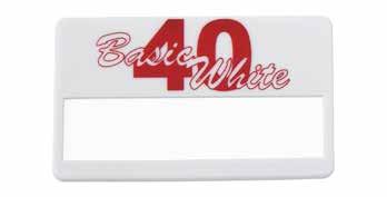 Κονκάρδα Προσωπικού "Basic White 40" Εναλλάξιμο πεδίο ονόματος με διαφανές κάλυμμα. Εκτυπώσιμη περιοχή: μέγ. 65 x 18 χιλ. (Π χ Υ) Υλικό: πλαστικό Χρώμα: λευκό Πλάτος: 67 χιλ. Ύψος: 40 χιλ.