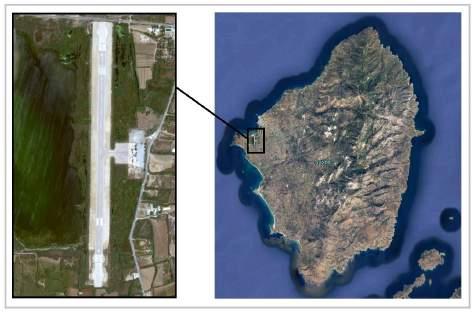 Κεφάλαιο 4 Μελέτη εφαρμογής Εικόνα 4.14: Θέση κρατικού αερολιμένα Νάξου Στο αεροδρόμιο της Νάξου επιτρέπονται μόνο πτήσεις VFR.