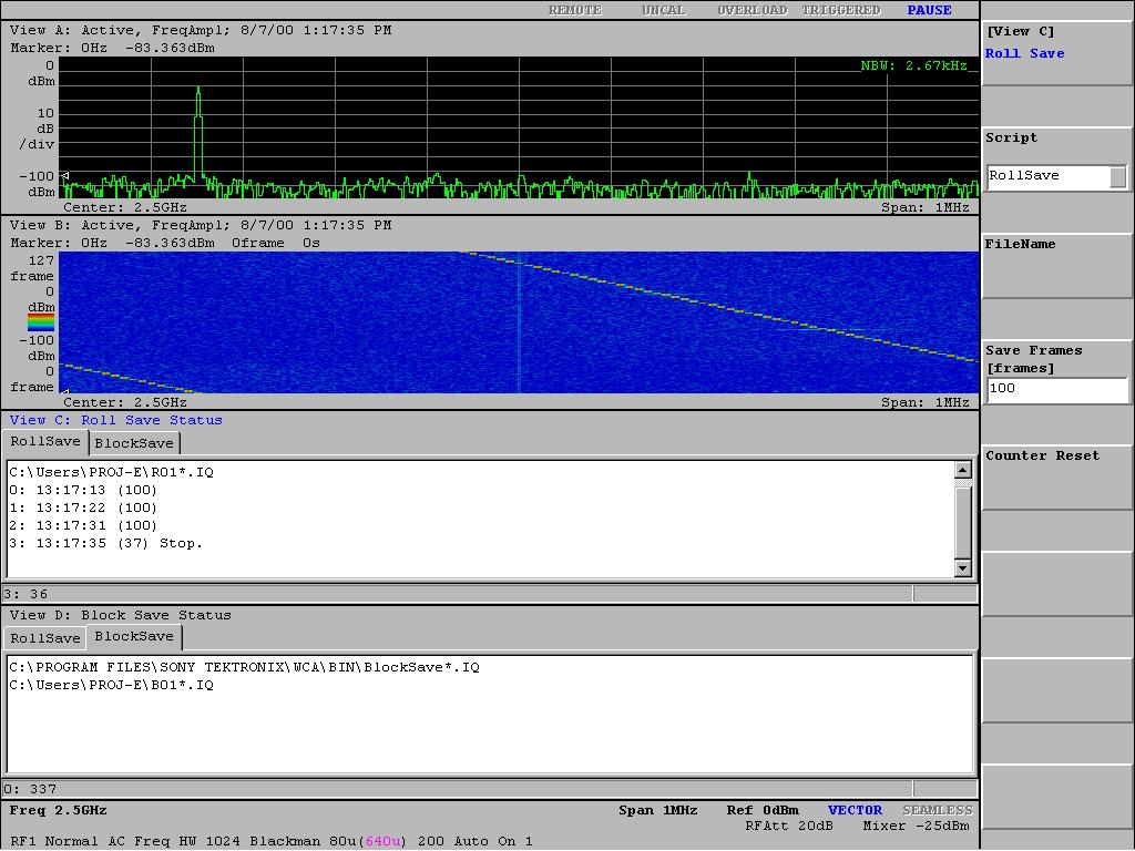 A Waveform B Spectrogram C AutoSave (RollSave) D:
