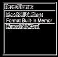 Μορφοποίηση της μνήμης (Format Built-In Memory/Format SD Card) Μπορείτε να μορφοποιήσετε είτε την ενσωματωμένη μνήμη της συσκευής γραμμικής εγγραφής PCM είτε την κάρτα μνήμης microsd.
