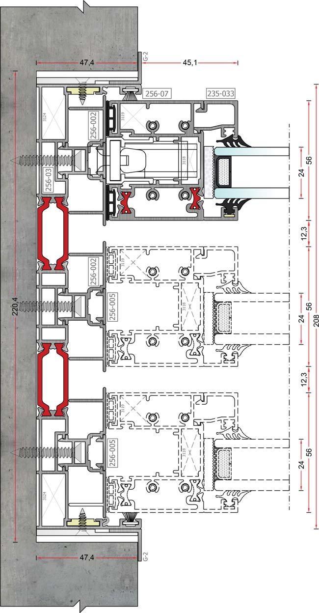 ΠΑΡΑΘΥΡΟ ΤΡΙΦΥΛΛΟ ΕΠΑΛΛΗΛΟ TRIPLE-SASH WINDOW ON TRIPLE RAIL 11 ΕΛΑΣΤΙΚΟ ΝΟ 258 GASKET
