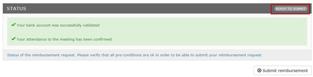 Ενεργοποιείται το κουμπί «Submit claim» (Υποβολή αίτησης): Επιλέξτε «Submit claim» (Υποβολή αίτησης) για να υποβάλετε την αίτηση επιστροφής εξόδων προς