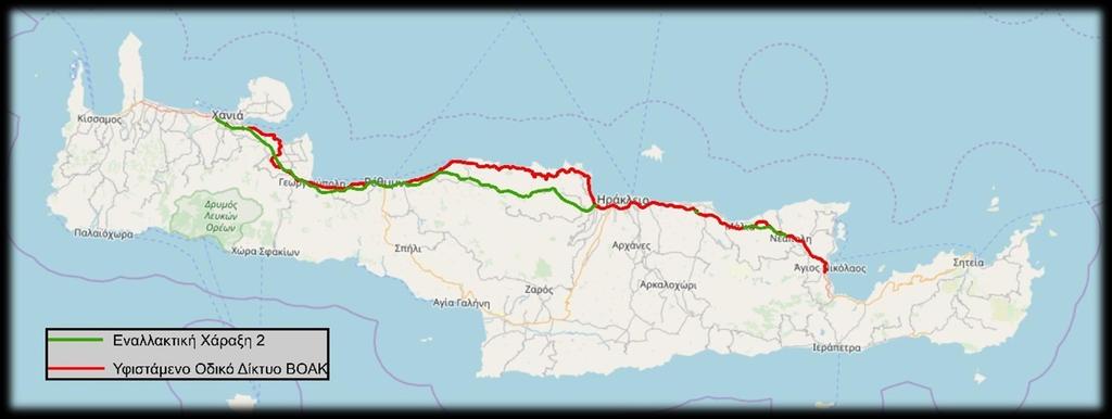 Προσδιορισμός Εναλλακτικών Σεναρίων Χάραξης Οδικού Δικτύου Εναλλακτική Χάραξη