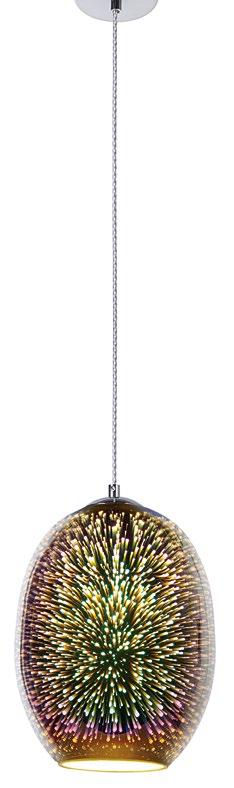 LUCCA PAVIA Vidrio cromado con efecto 3D 1 E27 Máx. 40W CE Standand 29 cm 25 cm 120 cm RIETI Vidrio cromado con efecto 3D 1 E27 Máx.