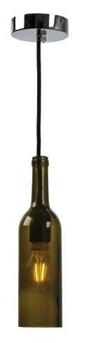 batea Alella 4 L Colgante con cuatro botellas de vidrio.