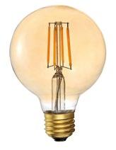 420 Lm Ángulo 360 Ø 45 x h 80 mm BE 14 Lámpara LED esférica filamento A60