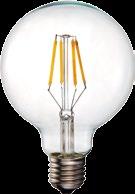 LED esférica ambar G80 2W (E-27) 220-240V Luz cálida (2200K)  180 Lm RA 80