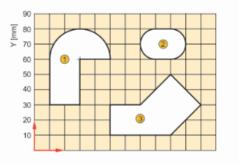 Α =(3-16) *16=56mm Α 3= 16=35 mm Α 4= Α 1= π R /=3.14 8 /=1.48mm Το συνολικό εμβαδόν είναι το άθροισμα των επιμέρους εμβαδών του σχήματος. A=A 1+A +A 3+A 4 Α= 88.