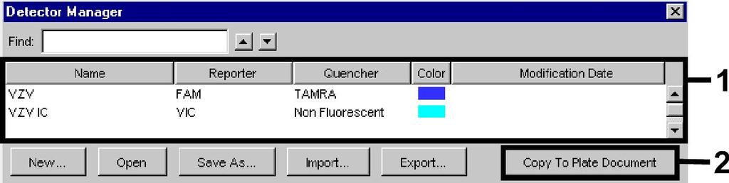 ελέγχου επιλέξτε το συνδυασµό VIC/Non Fluorescent. Με την επιβεβαίωση της ενέργειας (OK) επιστρέφετε στο Detector Manager.