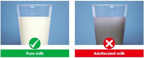 Ανίχνευση αμύλου σε γάλα και γαλακτοκομικά προϊόντα Βράζουμε 2-3 ml δείγματος με 5 ml νερό.
