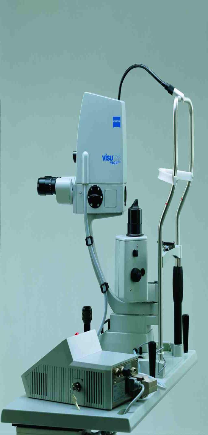 Nd-YAG laser The neodynium-yttrium-aluminumgarnet: laser emits infrared (1064 nm) radiation, it is Continuous wave (C'W) It is commonly used to:- the posterior capsule of the lens following cataract