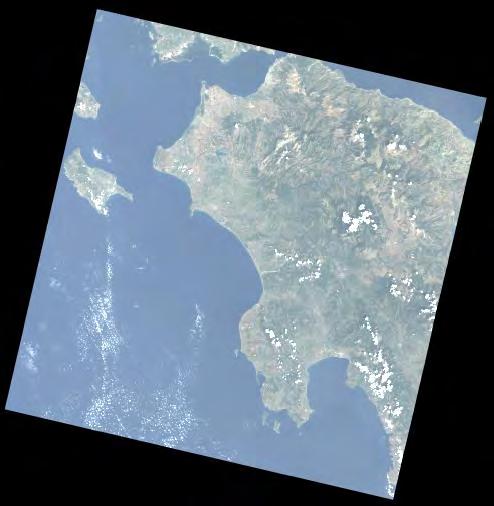 Εικόνες 7.12,7.13: Συγχωνευμένες εικόνες Landsat 8 184/34 που καταγράφηκαν (02/09/2015:αριστερά, 18/09/2015:δεξιά) 7.