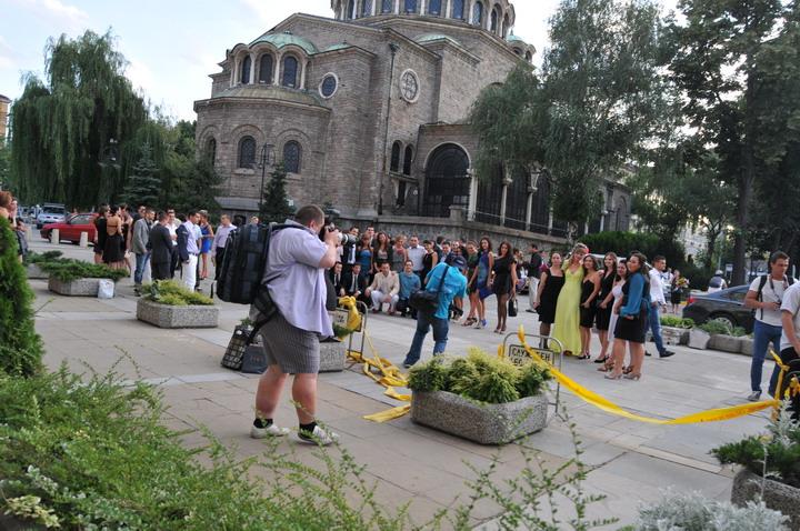 Προχωρημένο Σέρ ειμάζει εμφάνιση άνεσησόφια προσέρχονι γευμα, νιό Μπαλκάν γαμήλια υς. δεξίωση. έξω Οτέλ, χαρά, κτισμένο Καλοντυμένοι,κέφι.