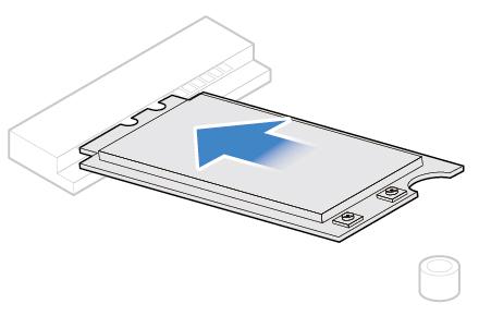 Σχήμα 44. Εγκατάσταση της κάρτας Wi-Fi Σχήμα 45. Σύνδεση των καλωδίων των κεραιών Wi-Fi Σχήμα 46. Εγκατάσταση της θωράκισης της κάρτας Wi-Fi 5. Επανεγκαταστήστε τα εξαρτήματα που αφαιρέσατε.