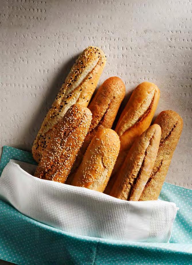 Select Baguettes Classic Line BAGUETTES A LINE CLASSIC Μερικώς ψημένες Διάσταση (cm) Βάρος (g) Τμχ/Κιβώτιο Κιβ/Παλέτα ΘΠ ΚΤΨ BAGUETTE ΣΙΤΟΥ ΜΕ ΣΟΥΣΑΜΙ 25cm * * 25cm 115g 32 72 BAGUETTE ΟΛ.