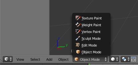 Τι είναι το Modeling Στο Header menu υπάρχουν έξι λειτουργίες των αντικειμένων: Object Mode Edit Mode Sculpt Mode Vertex Paint