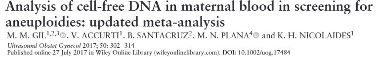 Aneuploidy Unaffect ed Cases Aneuploidy Cases Detection Rates 95% CI FPR Trisomy 21 223932 1963 99,7% 99.1-99.9% 0.04% Trisomy 18 222013 563 97,9% 94.9-99.1% 0.