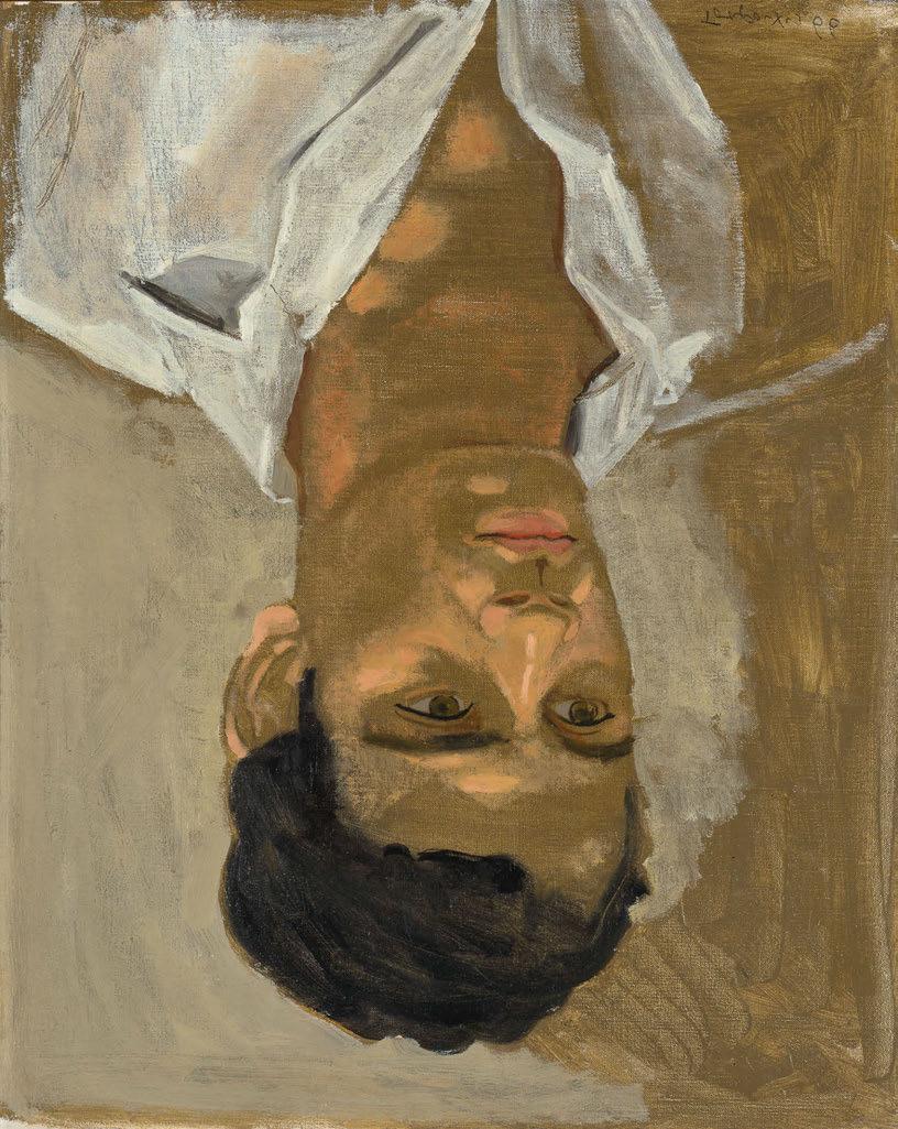8 Γιάννης Τσαρούχης (1910-1989) Πορτραίτο νέου υπογεγραμμένο και χρονολογημένο κάτω δεξιά: Τσαρούχης 66 λάδι σε μουσαμά, 46 x 37 cm. 20.000-30.000 ΒΙΒΛΙΟΓΡΑΦΙΑ: Ειρ.