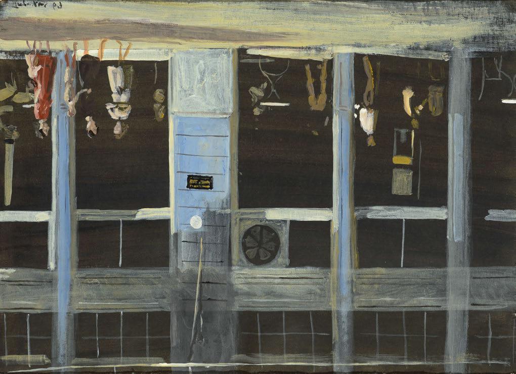 10 Γιάννης Τσαρούχης (1910-1989) Καφενείο Μαυροκέφαλου υπογεγραμμένο και χρονολογημένο κάτω αριστερά: Τσαρούχης 67 τέμπερα