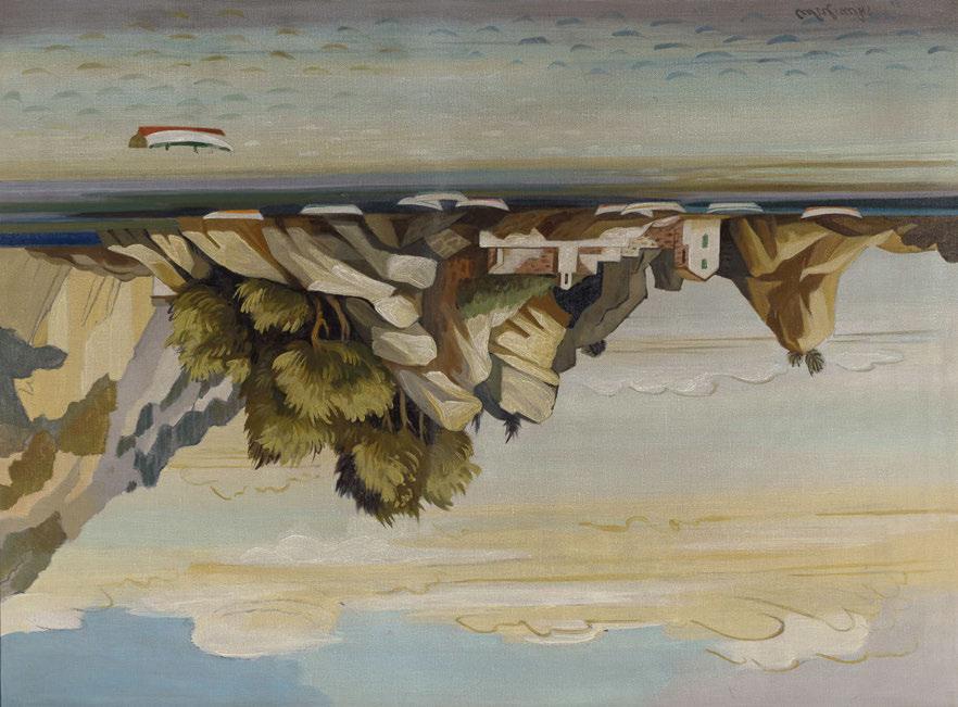 34 Αγήνωρ Αστεριάδης (1898-1977) Το νησί με την εκκλησία στην Πάργα υπογεγραμμένο και