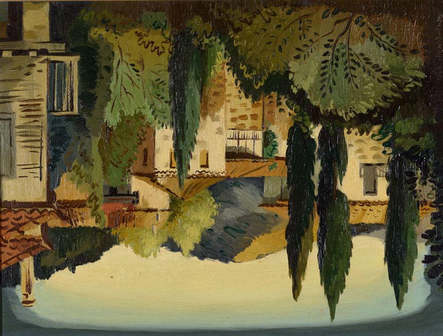 35 Αγήνωρ Αστεριάδης (1898-1977) Ορεινό χωριό [Φιγαλεία] υπογεγραμμένο και χρονολογημένο κάτω δεξιά: Αστεριάδης 949 λάδι σε