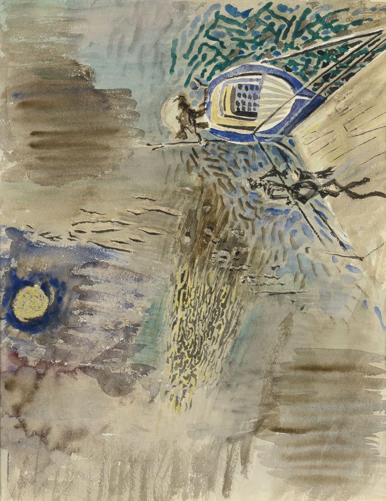 43 Νίκος Χατζηκυριάκος Γκίκας (1906-1994) Πανσέληνος στον Πόρο χρονολογημένο και
