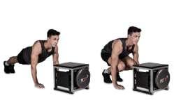 Γυμναστική για προχωρημένους BURPEE BOX JUMP Ξεκινήστε τοποθετώντας προσεκτικά τις παλάμες σας στο δάπεδο και φέρτε το σώμα σας σε θέση σανίδας.