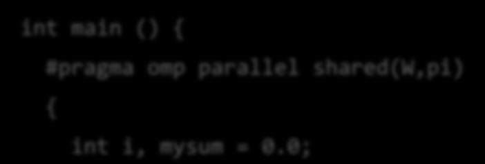 10lf\n", pi); return 0; int main () { int i, mysum = 0.