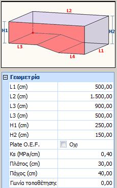 6.2.4 Επιφάνειες 3D Επιλέξτε μία από τις προτεινόμενες επιφάνειες 3D (π.χ. την πισίνα) και εισάγεται τα γεωμετρικά χαρακτηριστικά της, βάση του σχεδίου.