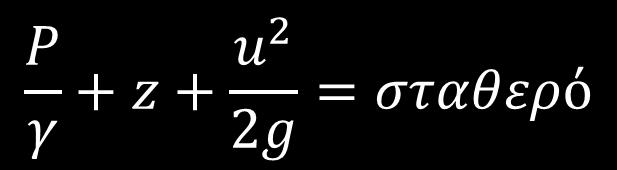 ασυμπίεστη ροή Μορφή πιέσεων Στατική,