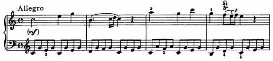 3. 1ο Μέρος της Σονάτας για Πιάνο Αρ.16 σε Ντο(+), Κ.545 του W.A. Mozart 3.1 Ποια η δομή του πρώτου μέρους της σονάτας; Συμπληρώστε:(1,5 μονάδα) 3.