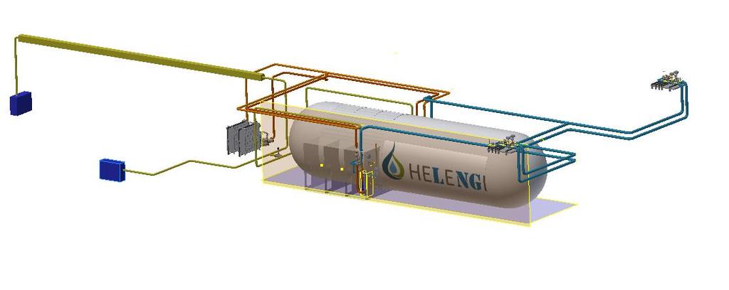 Τυπικό σύστημα LNG Τρισδιάστατη αποτύπωση συστήματος LNG