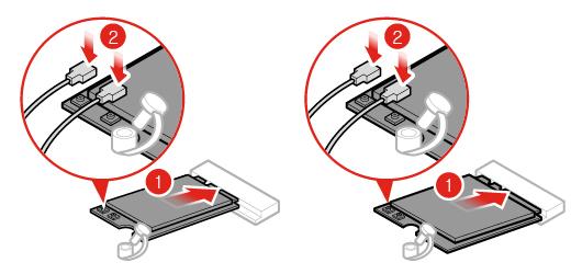 Σχήμα 60. Εγκατάσταση της κάρτας Wi-Fi και σύνδεση των κεραιών Wi-Fi (τύπος 1 και τύπος 2) Σχήμα 61. Εγκατάσταση της θωράκισης της κάρτας Wi-Fi (τύπος 1 και τύπος 2) Σχήμα 62.