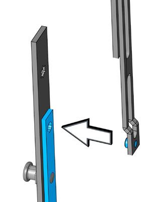 4.7 Τοποθέτηση συστήματος πολλαπλού κλειδώματος και στελέχους επέκτασης Συνδέστε εκ νέου το στέλεχος ανάρτησης με το σύστημα πολλαπλού κλειδώματος.