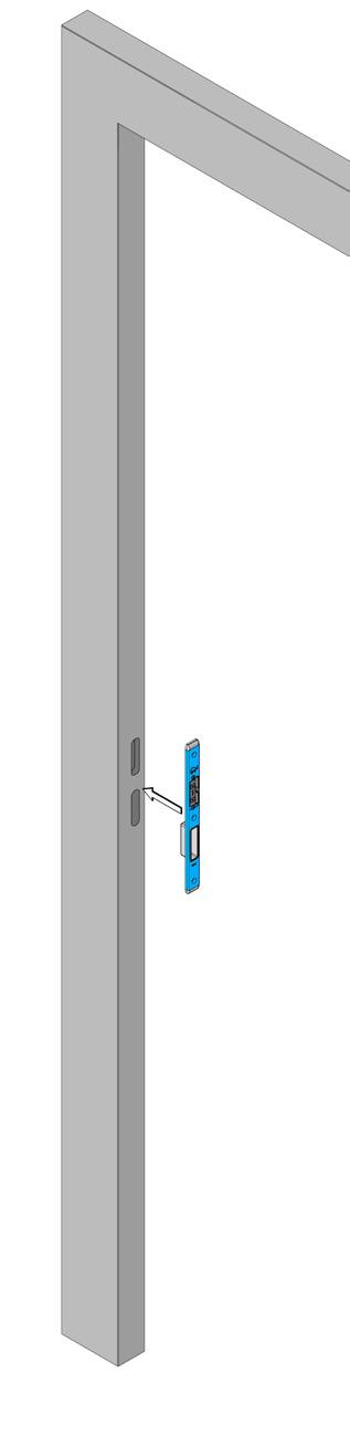 4. Τοποθέτηση τμημάτων πλαισίου 4.. Κύρια κλειδαριά Τοποθετήστε το τμήμα πλαισίου για την κύρια κλειδαριά στις διανοιγμένες υποδοχές του πλαισίου.
