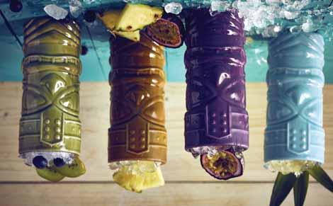 Tiki mugs 28.00021 00876 «Fu Manchu» 36 cl 8 cm 17,6 cm pack: 1/6 16,15 28.00014 00874 «Aku Aku» 30 cl 7,6x7,3 cm 16,5 cm pack: 1/6 12,96 28.
