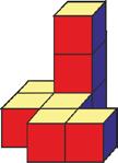 16. Edgar builds a cube of small cubes. He already arranged several of them as shown in the figure.
