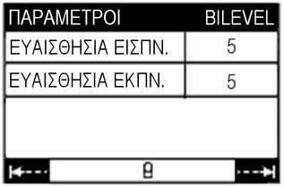 DreamStar DuoST ή DreamStar DuoST Evolve Εμφανίζεται η σελίδα: Ευαισθησία εισπν.