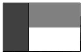 Ποια είναι η αναλογία των πλευρών του λευκού ορθογωνίου; (A) 1: 2 (B) 2: 3 (C) 2: 5 (D) 3: 7 (E) 4: 9 2. The numbers 1, 2, 3 and 4 are each written in different cells of the 22 22 table.