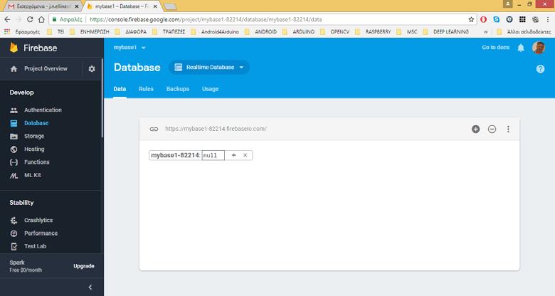 Σημειώσεις Android 9. Ο κώδικας της εφαρμογής: package gr.mybook.myfirebase; import android.support.annotation.nonnull; import android.support.v7.app.appcompatactivity; import android.os.