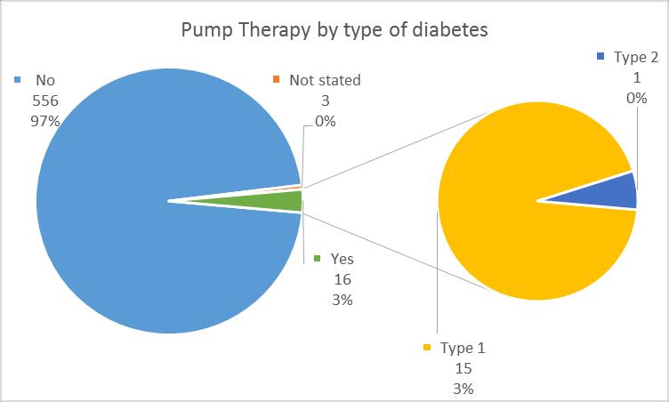 97% Not stated 3 1% Total 575 100% 16 people on Pump