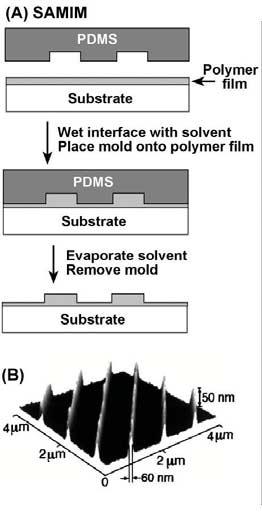 Μικροκαλούπι με την Βοήθεια Διαλύτη solvent-assisted micromolding, SAMIM) Y.Xia and G.M. Whitesides, Angew.
