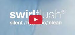 Δείτε το βίντεο Το σύστημα έκπλυσης swirl flush, κατευθύνει το νερό κυκλικά, εξασφαλίζοντας καθολικό