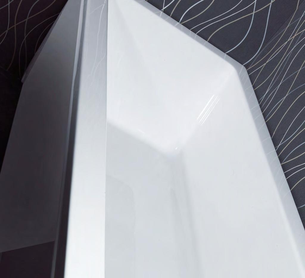 QUADRA Ευθύγραμμη ακρυλική μπανιέρα με εμπρόσθια και πλαϊνή μετώπη, σε 3 μεγέθη Rectilinear acrylic bathtub with front and side aprons, in 3 sizes.