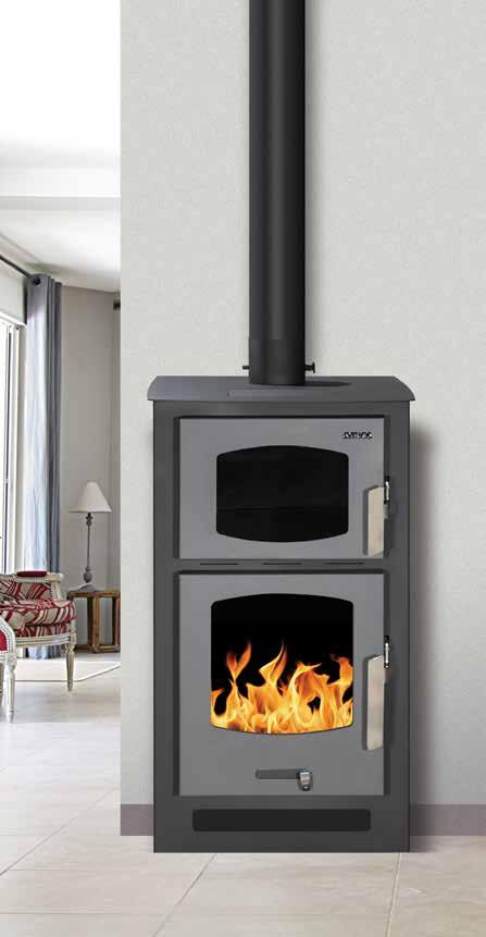 AS-SY-01 2018 σόμπα ξύλου με φούρνο από χάλυβα steel wood-burning stove with oven 510 / 495 / 910 mm vitina 420 / 420 / 340 mm 120 mm 94 kg 14,5 kw