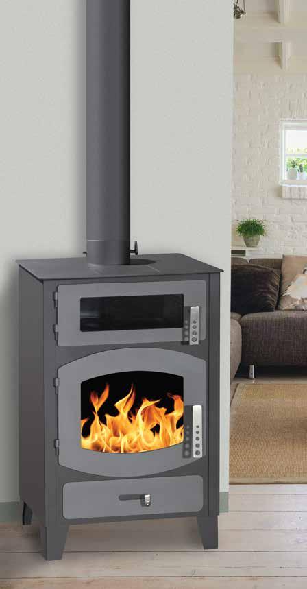 AS-SY-07F 2018 σόμπα ξύλου με φούρνο από χάλυβα steel wood-burning stove with oven 615 / 453 / 835